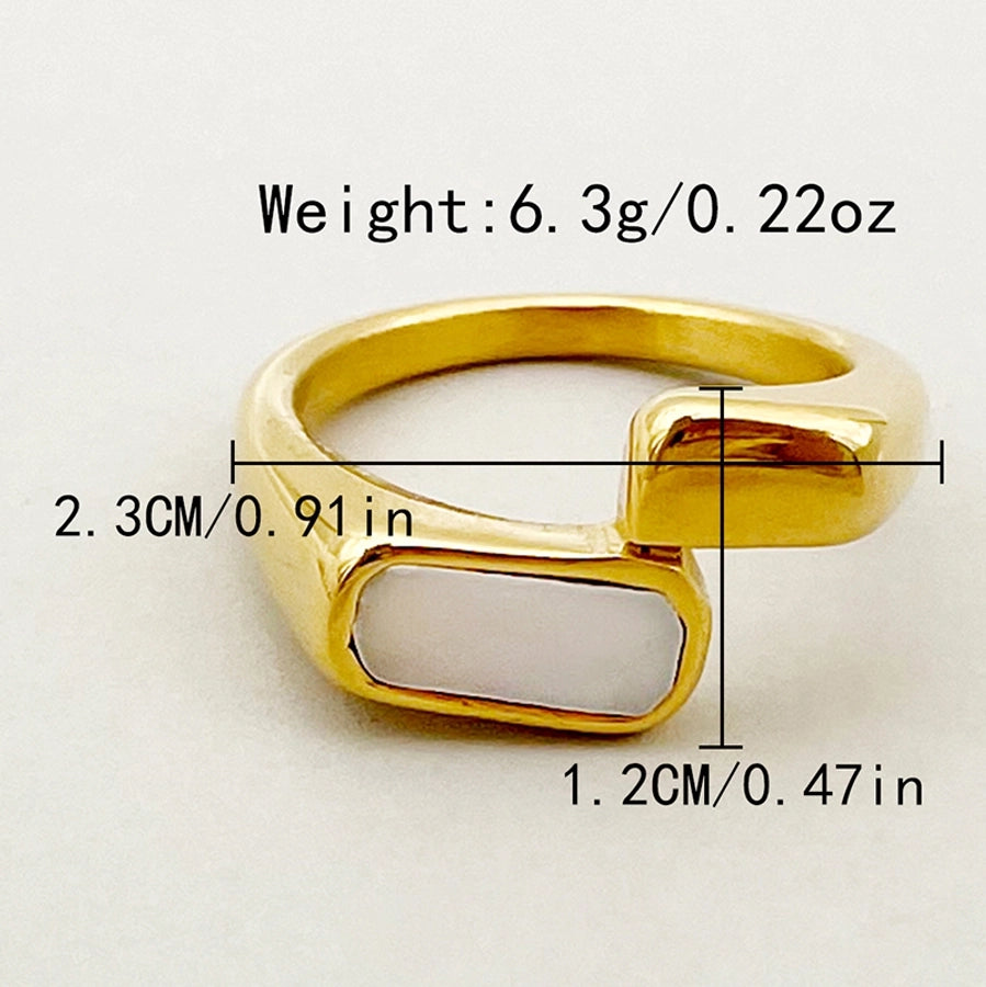 Modern-Day Babe Stainless-Steel 14K Gold Plated Rings