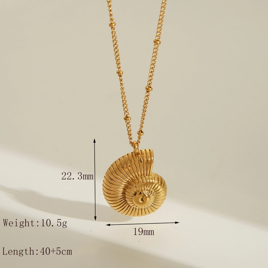 Snail Shell Style Stainless Steel 18K Gold Plated Necklace