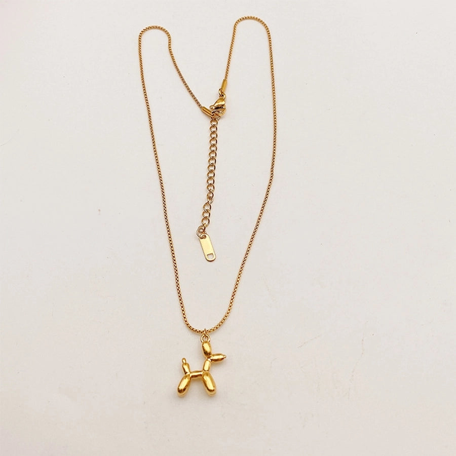 Children's Puppy Necklace Titanium Steel Necklace