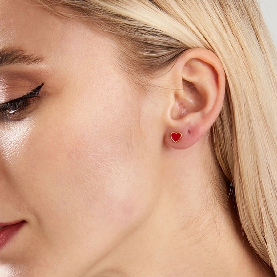 Heart Stainless Steel 18K Gold Plated Studs