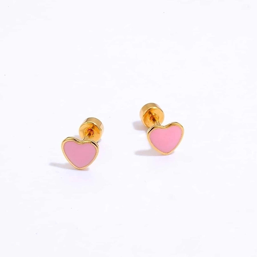 Heart Stainless Steel 18K Gold Plated Studs