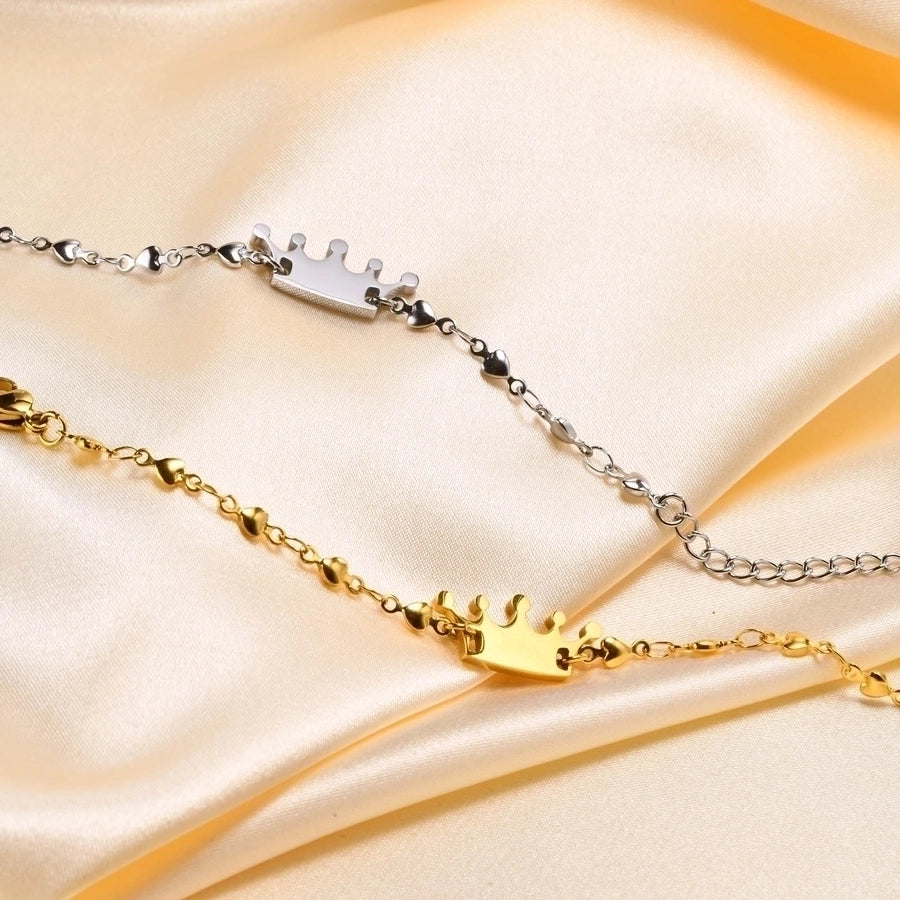Crown Kids/Baby Stainless Steel 18k Gold Plated Bracelet