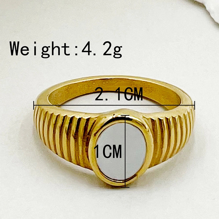 Modern-Day Babe Stainless-Steel 14K Gold Plated Rings
