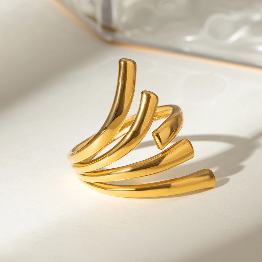 Burst of Light Stainless Steel Open Ring