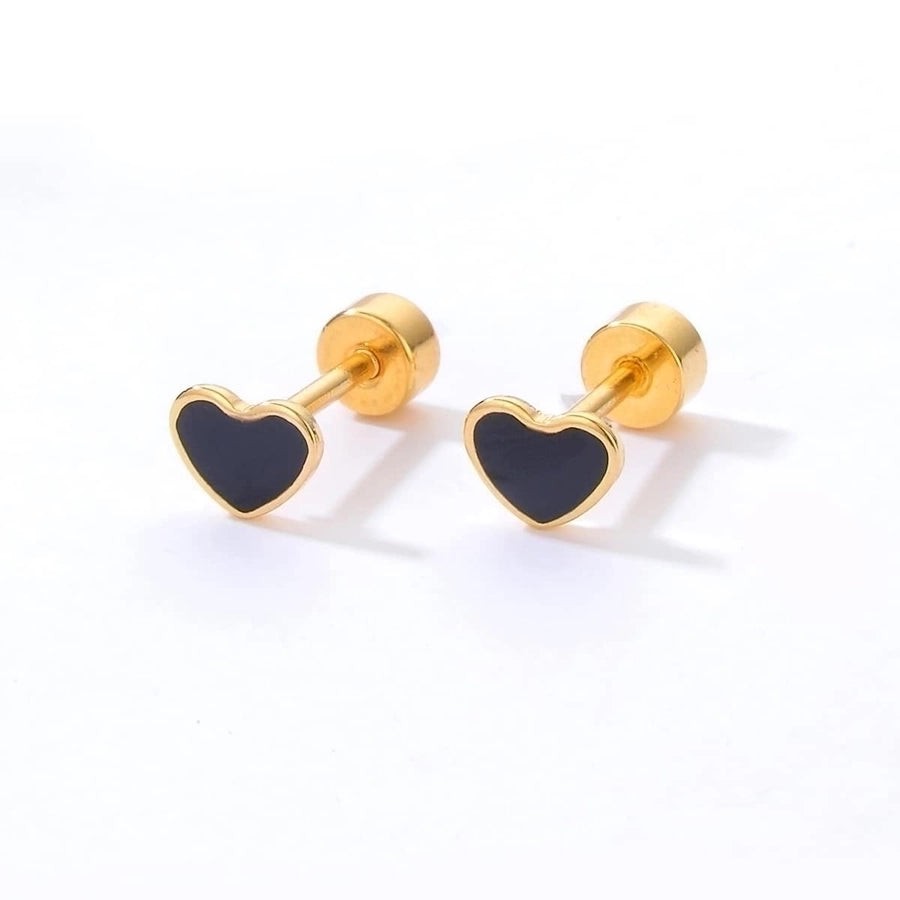 Heart Stainless Steel 18K Gold Plated Studs