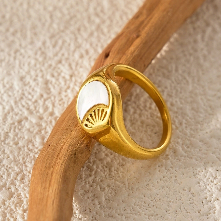 Modern-Day Babe Stainless-Steel 14K Gold Plated Rings