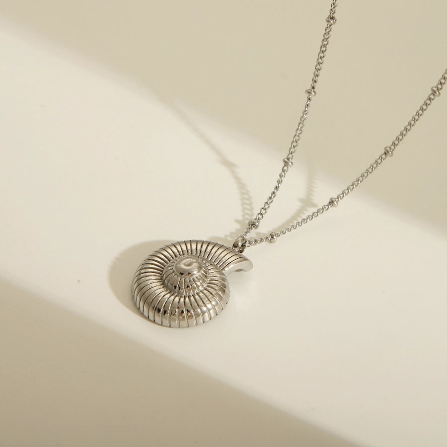 Snail Shell Style Stainless Steel 18K Gold Plated Necklace