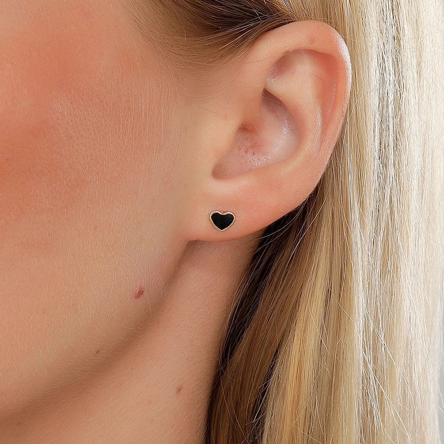 Heart Stainless Steel 18K Gold Plated Studs