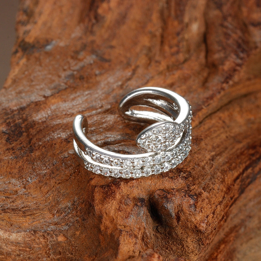 Diamond-Zircon Snake Ear Cuffs