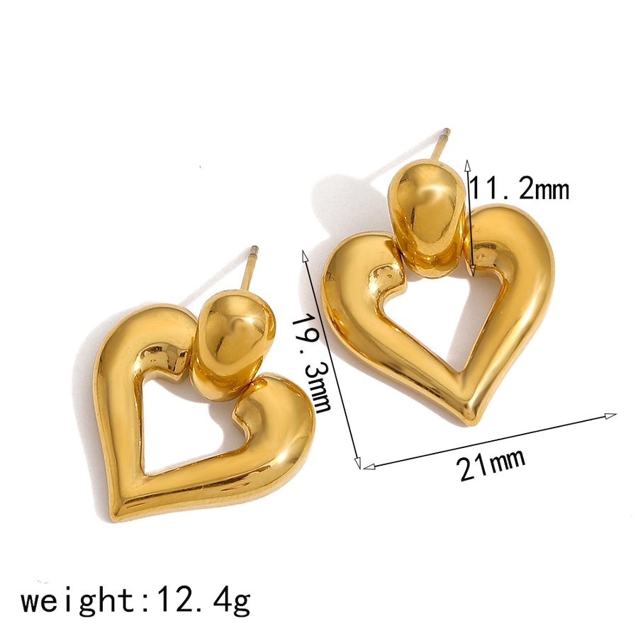 1 Pair Casual Style Geometric Shape, Stainless Steel 18K Gold Plated Earrings