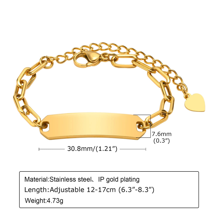Everyday Wear Kids Bar Shape Stainless Steel Bracelets