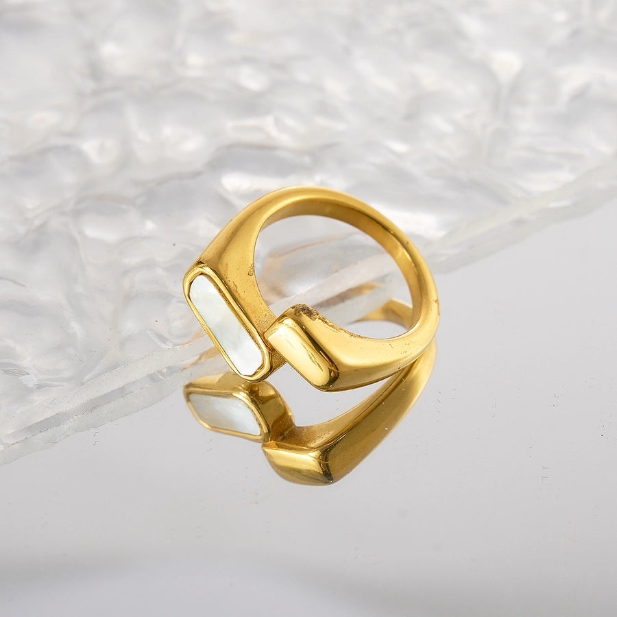 Modern-Day Babe Stainless-Steel 14K Gold Plated Rings
