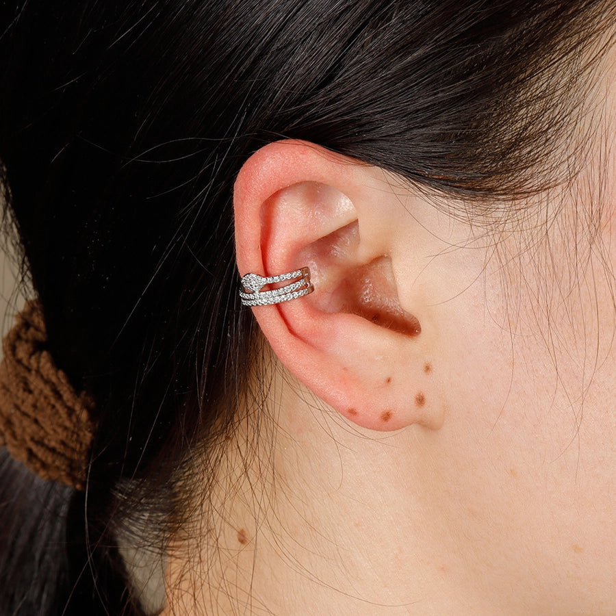 Diamond-Zircon Snake Ear Cuffs