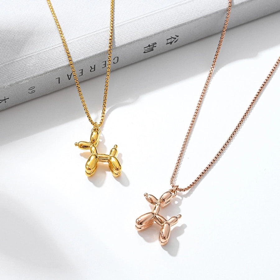 Children's Puppy Necklace Titanium Steel Necklace