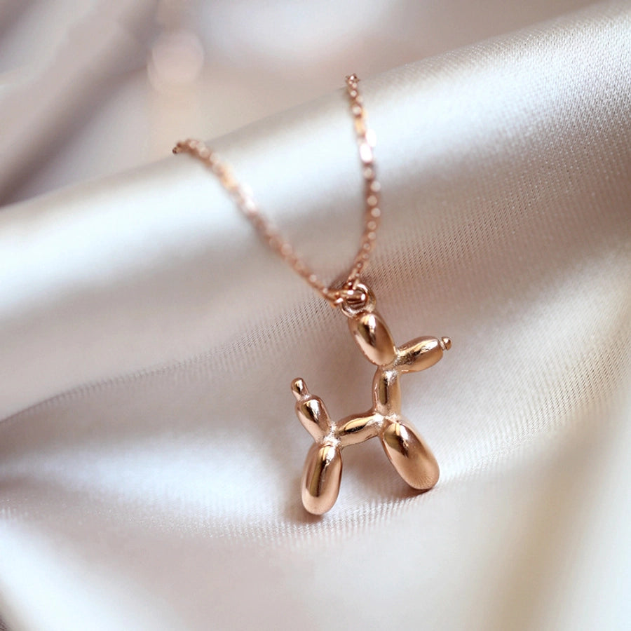 Children's Puppy Necklace Titanium Steel Necklace