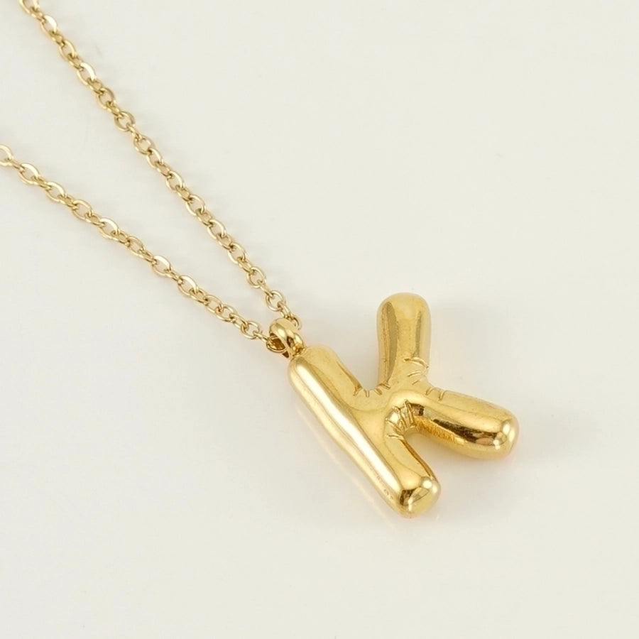 Level Up Letter Necklace Stainless Steel Titanium Steel 18K Gold Plated
