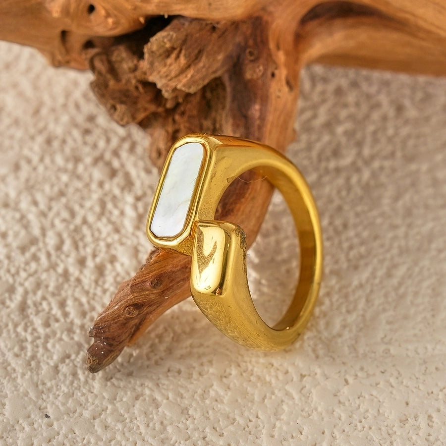 Modern-Day Babe Stainless-Steel 14K Gold Plated Rings