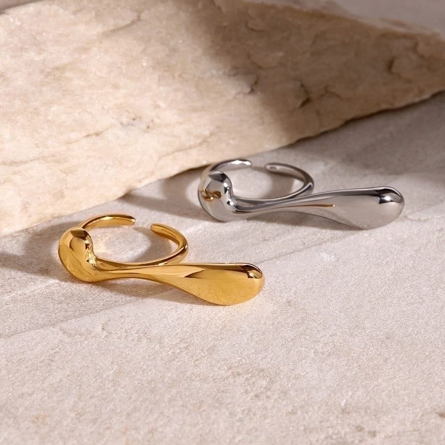 Water Drop 316 Stainless Steel 18K Gold Plated Ring