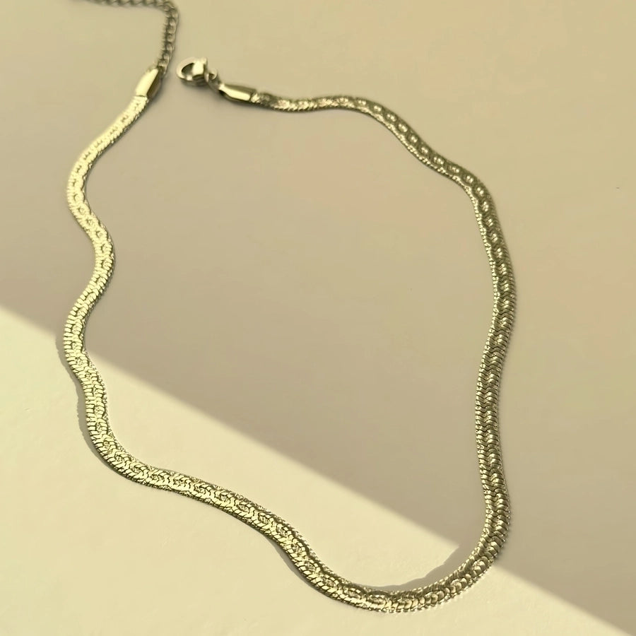 Brush of Goodness Stainless Steel 18K Gold Plated Necklace, Bracelet