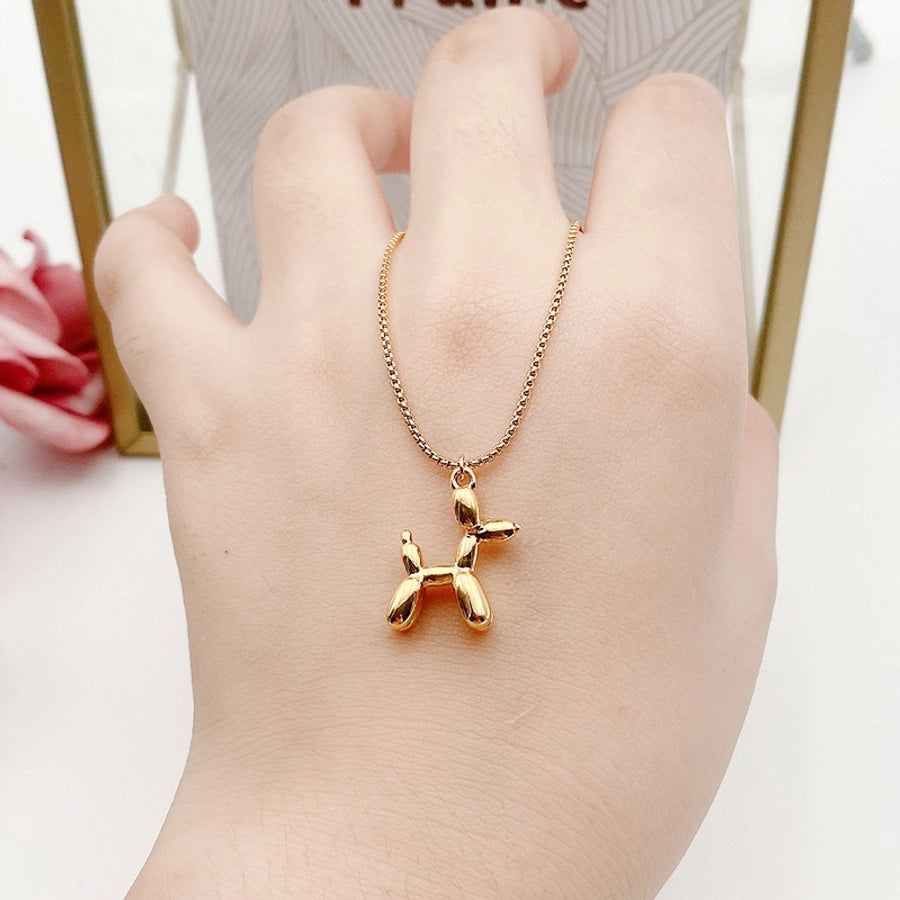 Children's Puppy Necklace Titanium Steel Necklace