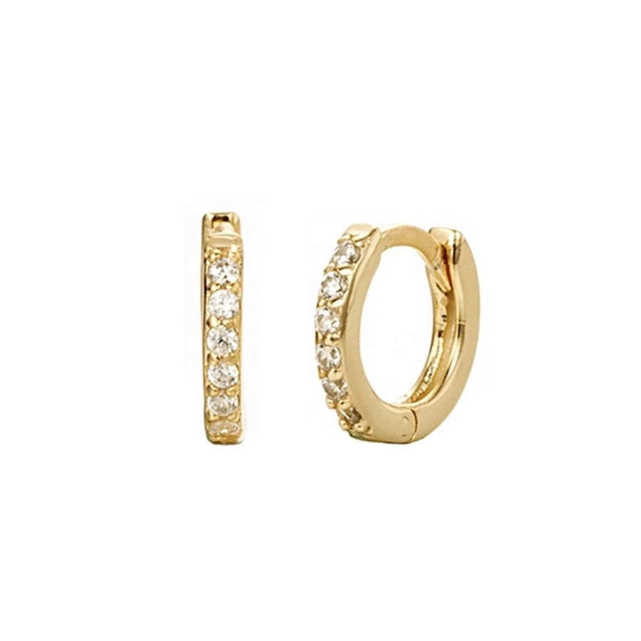 1 pair Round Snug Colorful Earrings Gold Plated Copper