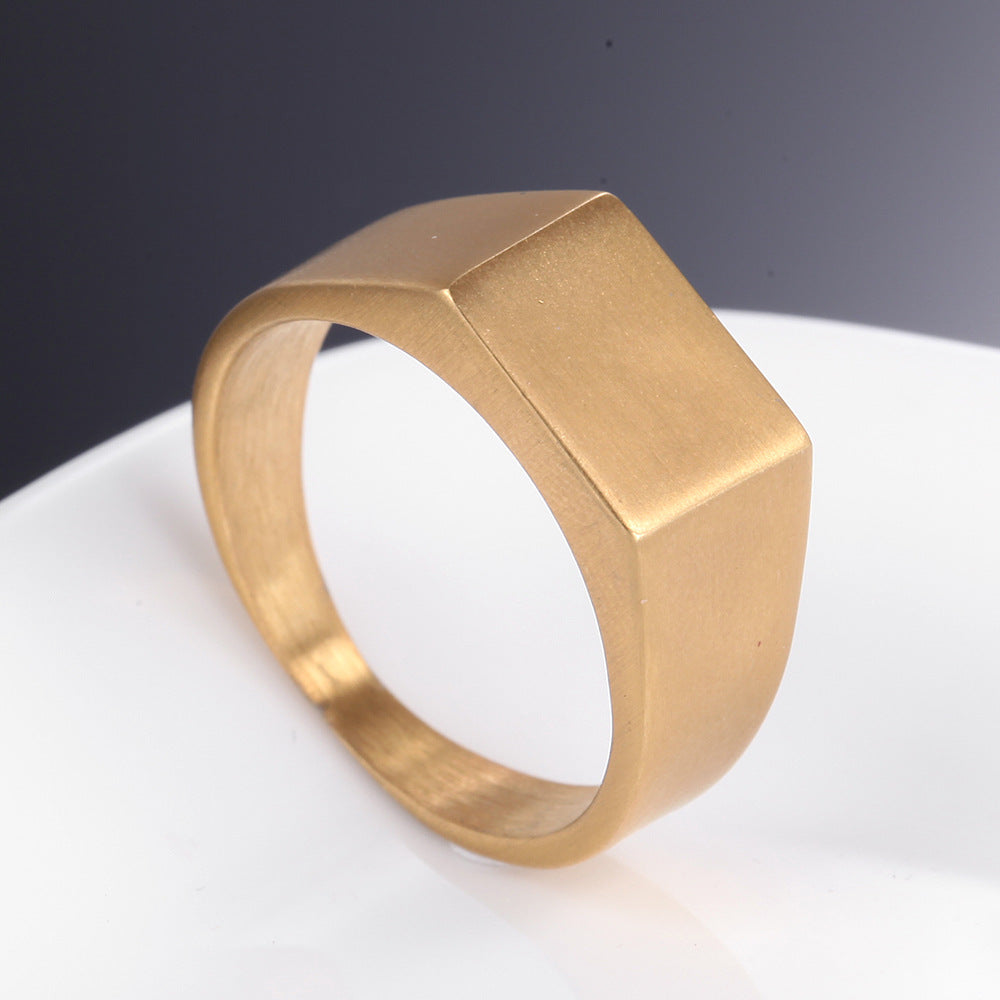 Classic Square Titanium Steel Ring