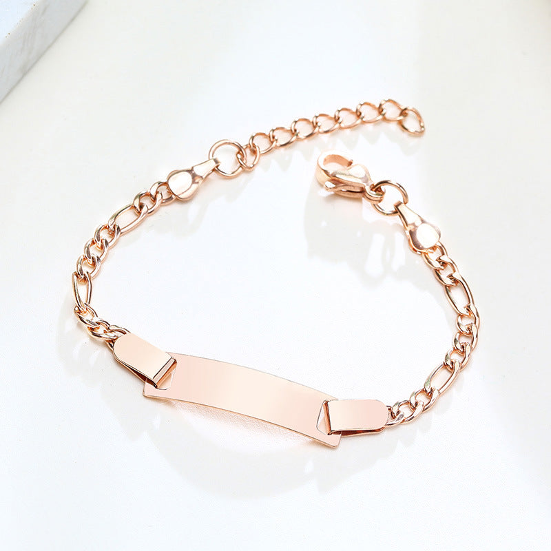 Bar Kid's Bracelet Stainless Steel 18K Gold Plated