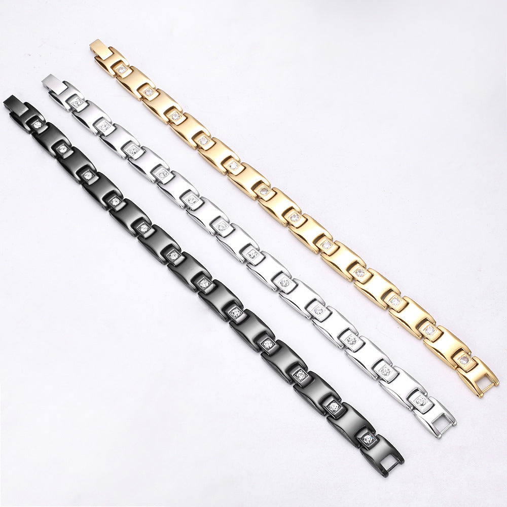 Linked Up Titanium Steel Plated Unisex Bracelet