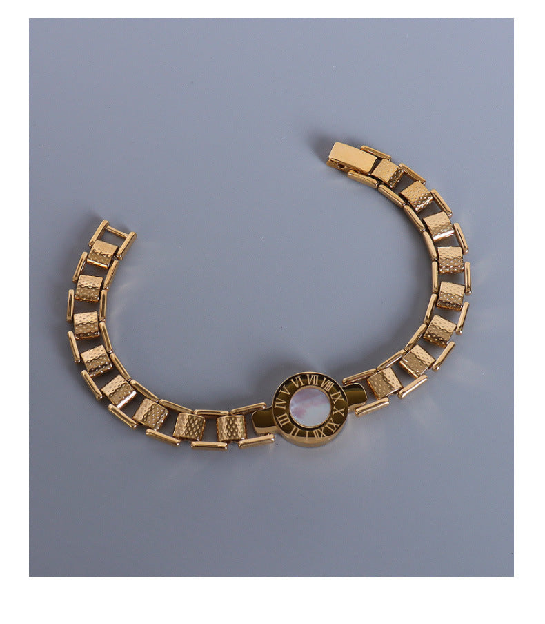 Stainless Steel 18K Gold Plated Shell Bracelet