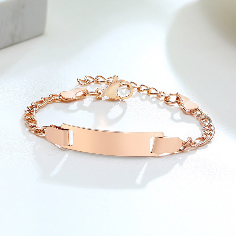 Bar Kid's Bracelet Stainless Steel 18K Gold Plated