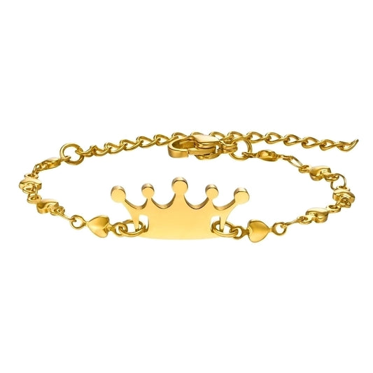 Crown Kids/Baby Stainless Steel 18k Gold Plated Bracelet