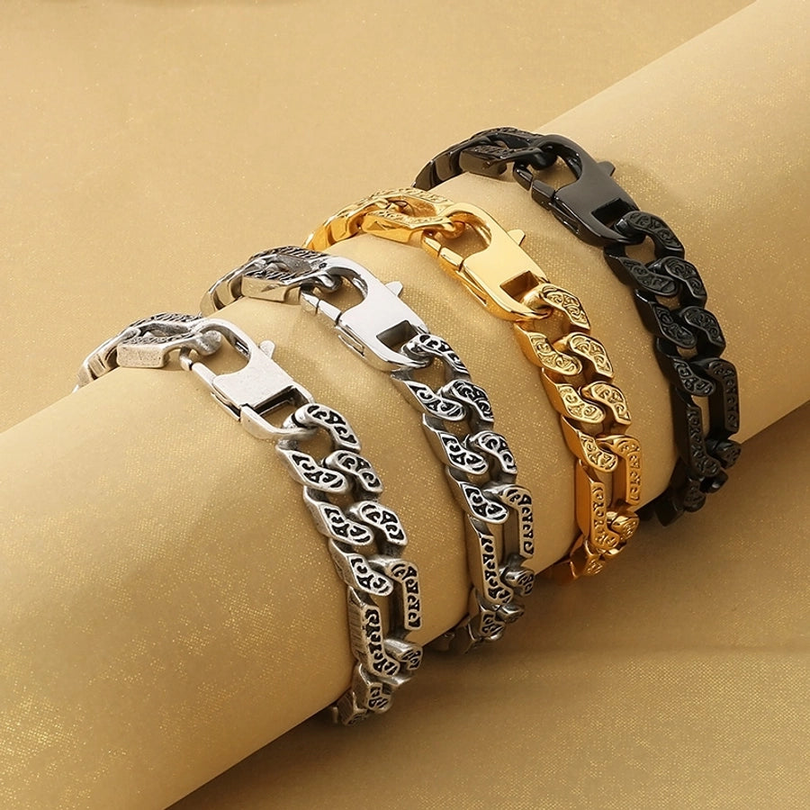 Uniquely Him Stainless Steel 18K Gold Plated Men's Bracelets