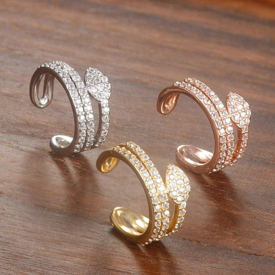 Boucles d'oreilles serpent en diamant et zircon 