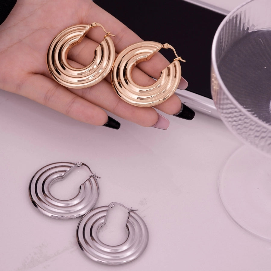 1 Pair Variety of Versatile Hoops, Stainless-Steel, Gold-Plated, Silver-Plated