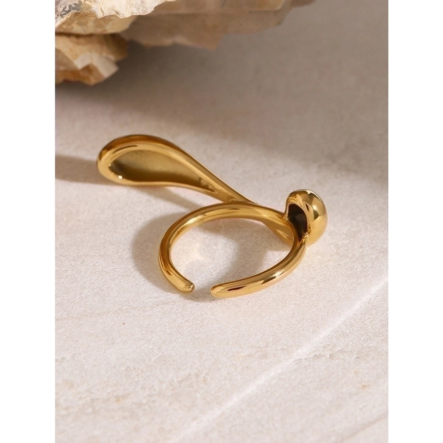 Water Drop 316 Stainless Steel 18K Gold Plated Ring