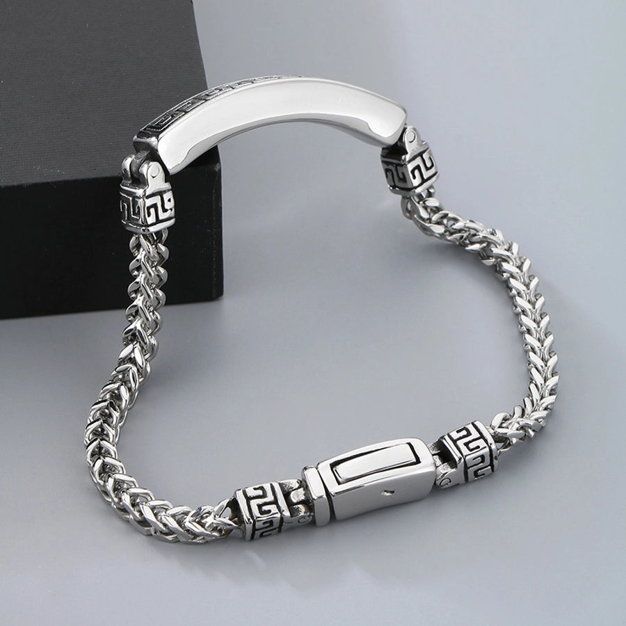 Clean Cut Stainless Steel 18K Gold Plated Men's Bracelet