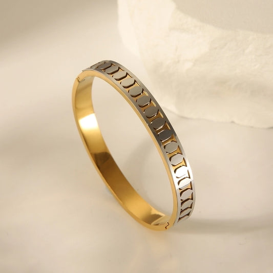 French Love Style Bangle Stainless Steel 18K Gold Plated