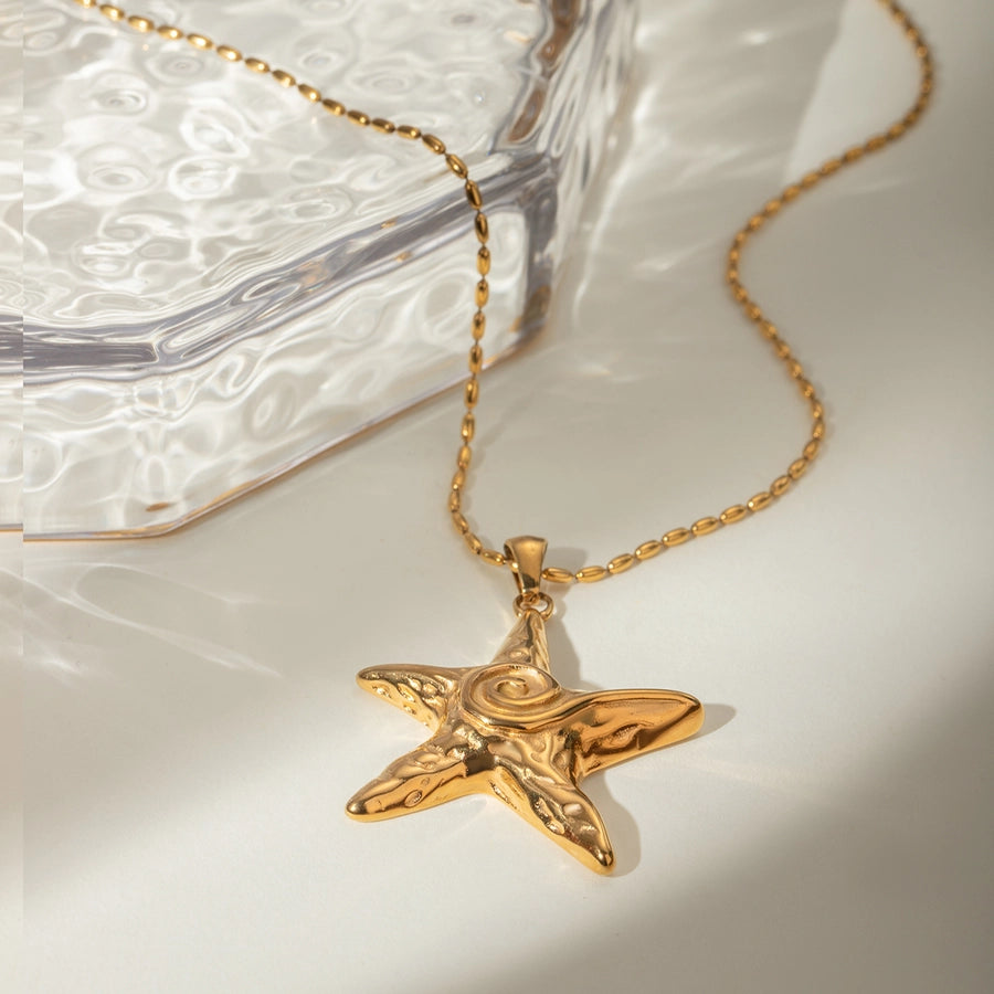 Large Starfish Stainless Steel Pendant Necklace