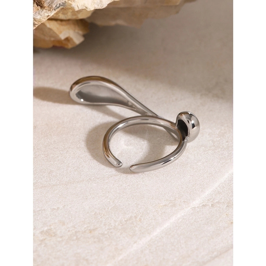 Water Drop 316 Stainless Steel 18K Gold Plated Ring