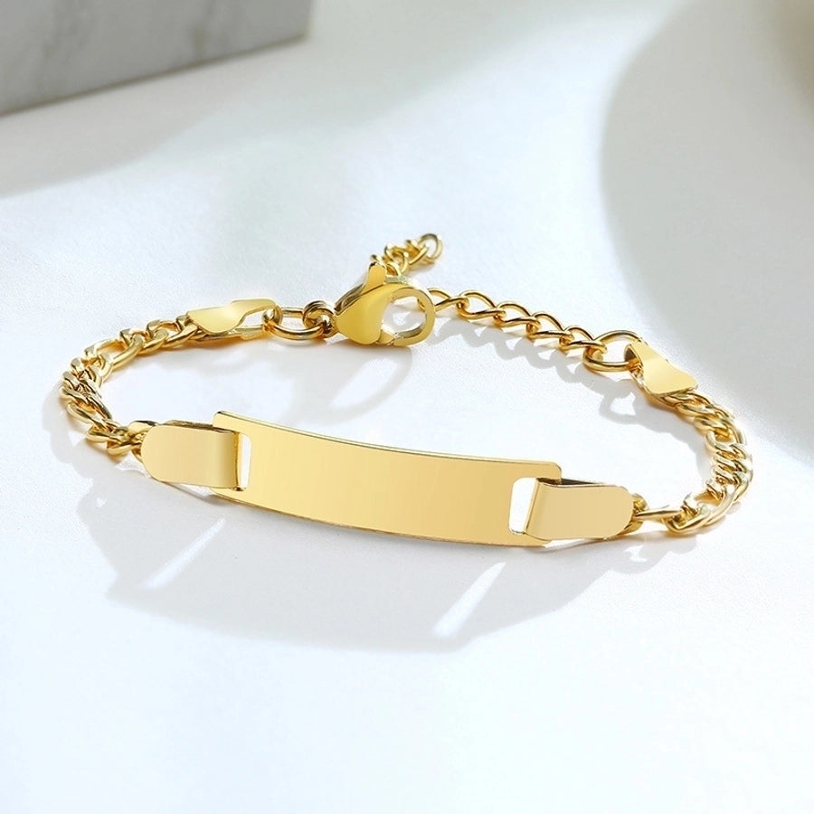 Bar Kid's Bracelet Stainless Steel 18K Gold Plated