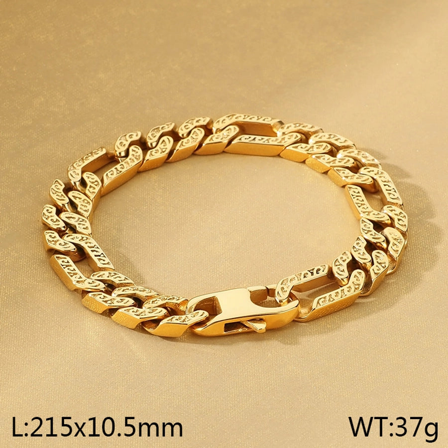 Uniquely Him Stainless Steel 18K Gold Plated Men's Bracelets