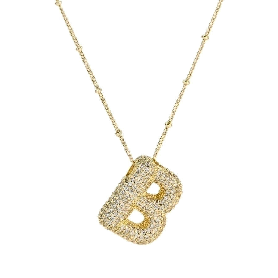 Collier Lettre Bubble #1 Plaqué Or 18K 