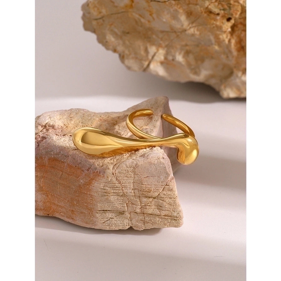 Water Drop 316 Stainless Steel 18K Gold Plated Ring