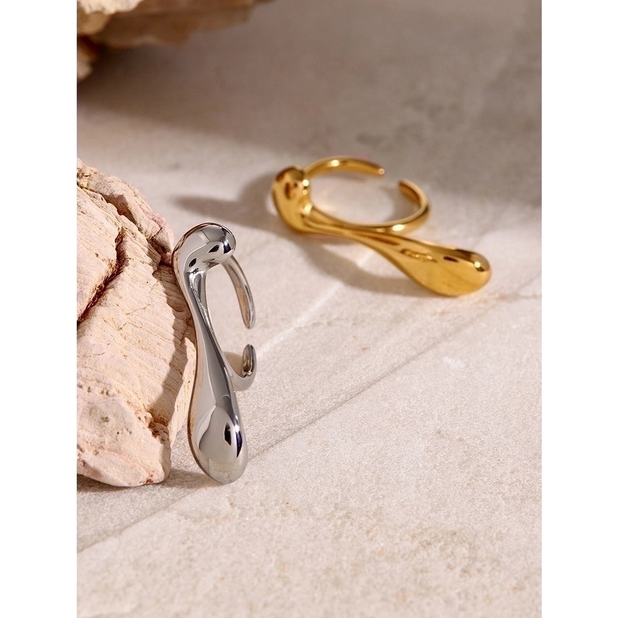 Water Drop 316 Stainless Steel 18K Gold Plated Ring