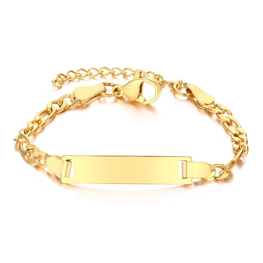 Bar Kid's Bracelet Stainless Steel 18K Gold Plated