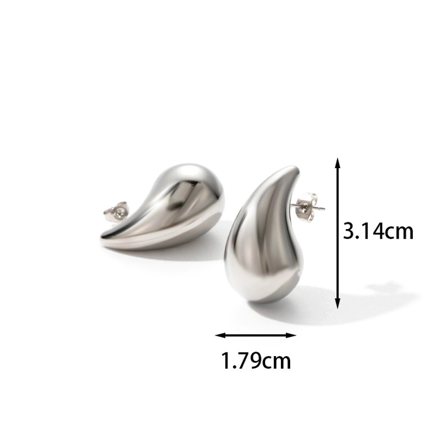 1 Pair Water Drop Style Stainless Steel Earings