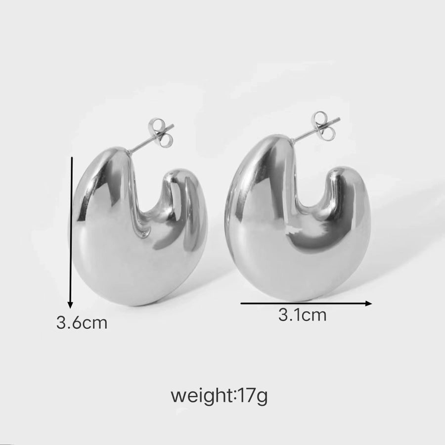 1 Pair Fab Everyday Stainless Steel 18K Gold Plated Ear Studs