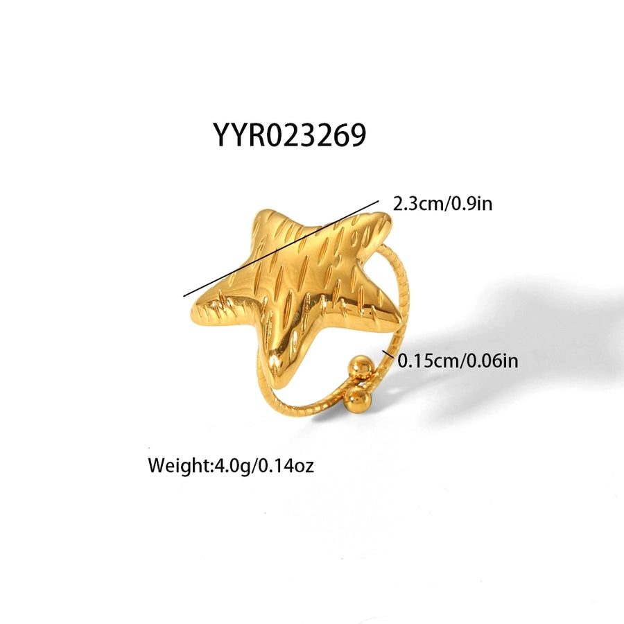 She's a Star Stainless Steel 18K Gold Plated Earrings, Ring