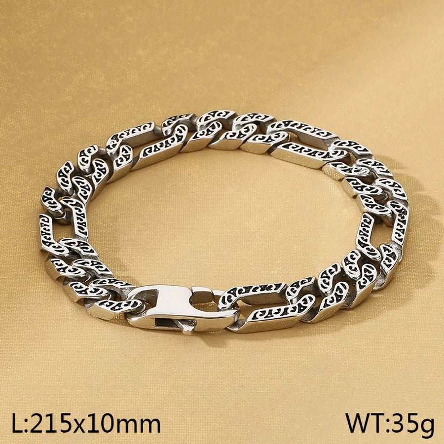 Uniquely Him Stainless Steel 18K Gold Plated Men's Bracelets