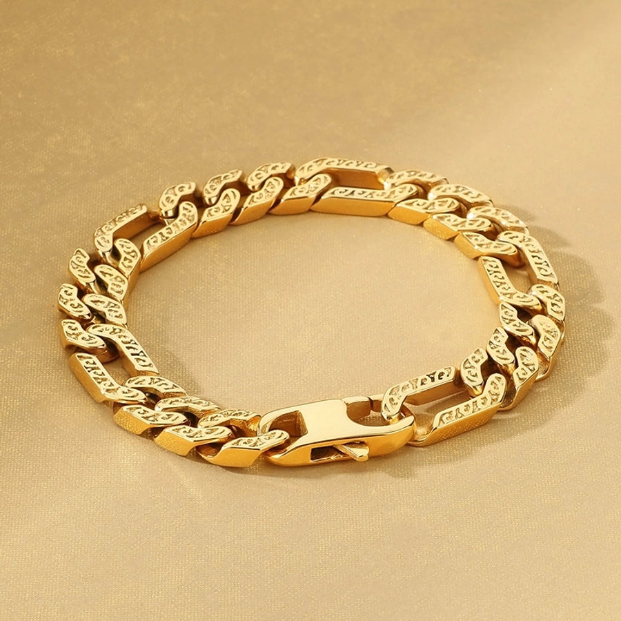 Uniquely Him Stainless Steel 18K Gold Plated Men's Bracelets